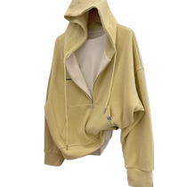 Candy color hooded sweatshirt for women autumn 2024 new style small fragrance jacket hoodie loose lazy style cardigan top