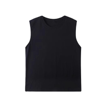 American high street black vest for women 2024 new summer outer wear loose casual mid-length sleeveless T-shirt top