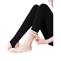 Plush fleece all-in-one leggings for women autumn and winter outer wear high waist pressure slimming legs plus velvet and thickening Northeastern extra thick thermal pants