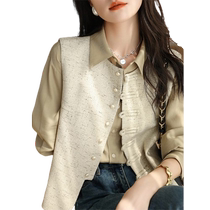 New Chinese style national style vest for women 2024 new spring and autumn retro buckle design vest sleeveless jacket top