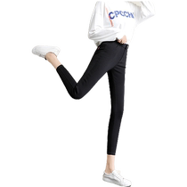 Velvet leggings womens 2024 autumn and winter new outer wear high-waisted slimming black pants for small people pencil pants