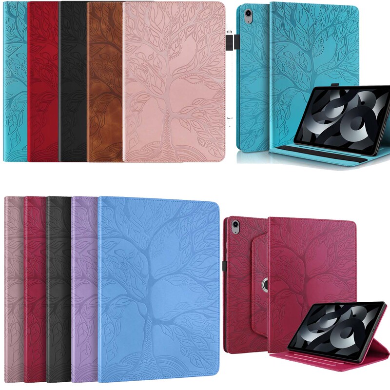 Suitable for Samsung Galaxy Tab T290/S6 Lite/A7 Lite/T220/S9 Fe/A8 10.5/S9+/A9 Plus Tree of Life Embossed Tablet Protective Leather Case Anti-Fall
