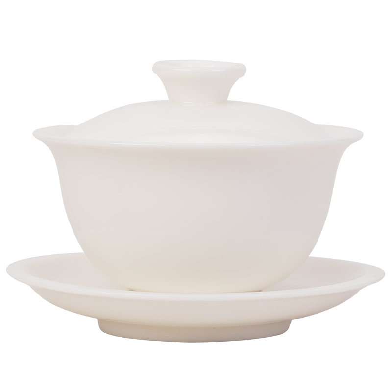 Defied White Porcelain Triai Bowl single Gongfu tea with suit tea Tea Ceramic Minima Teapot Tea Cup Big toast with tea-Taobao