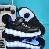 Official Big Mouth Deer Boys Heelys Shoes Flashing Double Wheel Summer 2024 New Childrens Ice Skates Roller Skates