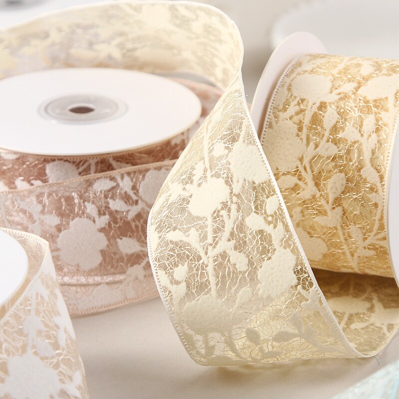 10 Yards Lace Mesh Ribbon With Snowflake Pattern - Hollow Out Sheer Net Trim For DIY Hat Flower Bouquet Craft Supplies_voghion.com
