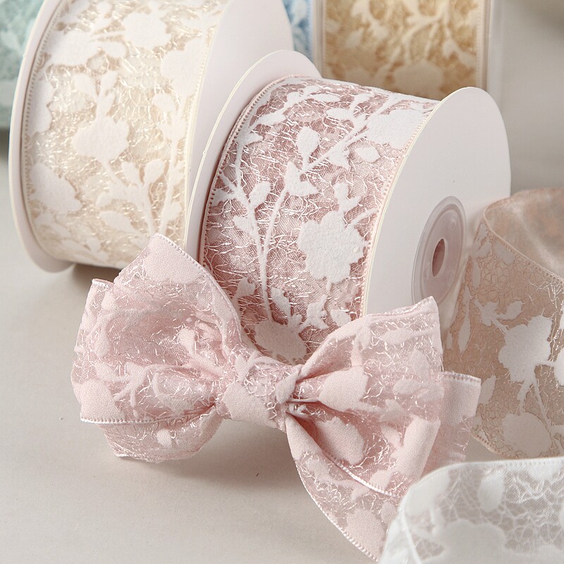 10 Yards Lace Mesh Ribbon With Snowflake Pattern - Hollow Out Sheer Net Trim For DIY Hat Flower Bouquet Craft Supplies_voghion.com