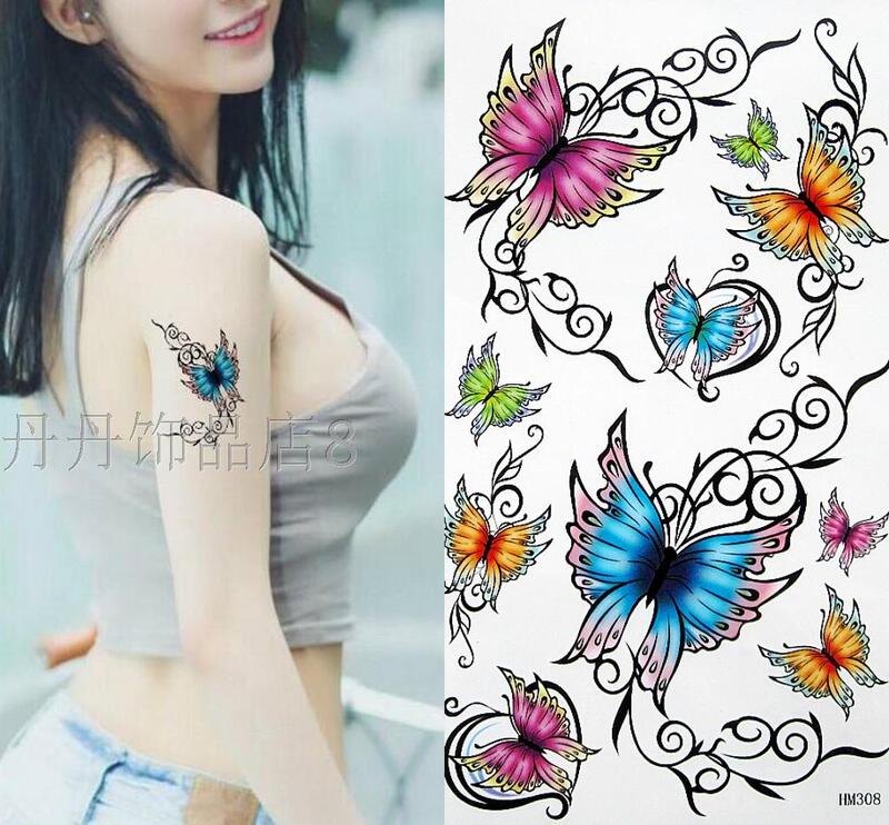 Tattoo Stickers for Women, Waterproof Tattoos, Korean Arm Flower Totem, Colorful Butterfly, 18 Yuan with Free Shipping Tattoo Stickers for Women, Waterproof Tattoos, Korean Arm Flower Totem, Colorful Butterfly, 18 Yuan with Free Shipping