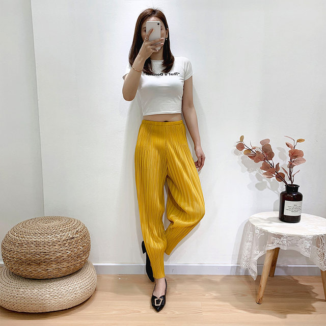 Folded trousers women's 2022 summer new slimming loose pencil pants casual harem pants multi-color slimming