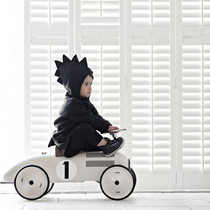 ins nordic wind children's bobby car handmade classic metal baby walker four-wheel scooter photo props
