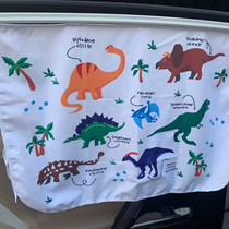 Ins Nordic style Korean cartoon animal pattern car curtain magnet suction sunscreen children's car curtain