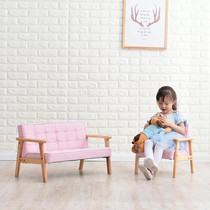 ins Nordic childrens solid wood sofa kindergarten leather fabric chair stool childrens room furniture photo props
