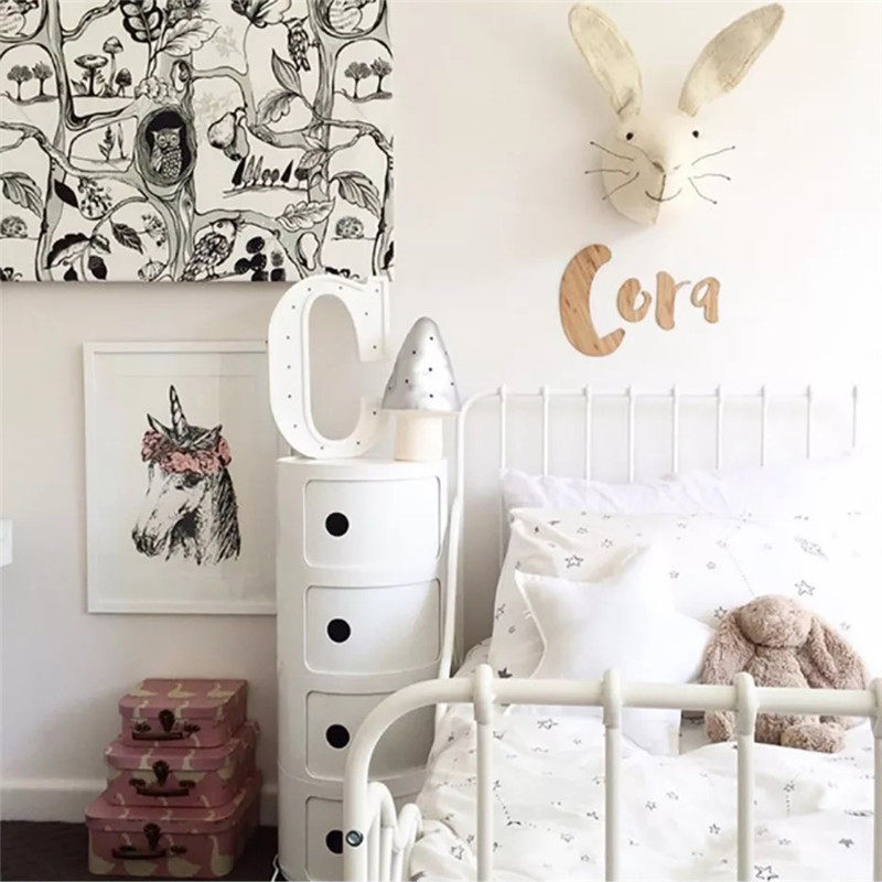 Ins Nordic wind explosions simple children's room bedside table bedroom corner storage cabinet round multifunctional storage cabinet