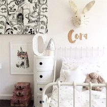 Ins Nordic style explosions simple children's room bedside table bedroom corner locker round multifunctional storage cabinet