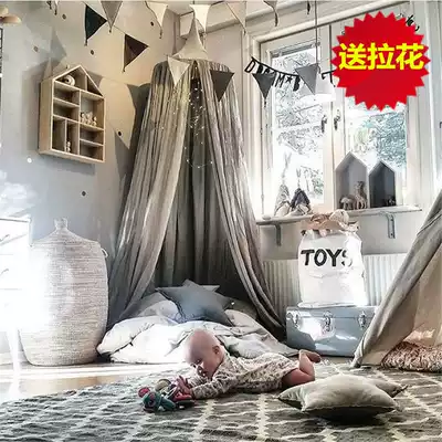 ins Nordic style Princess wind Court wind dome mantle girl heart bedroom bedside ceiling mosquito net children's tent