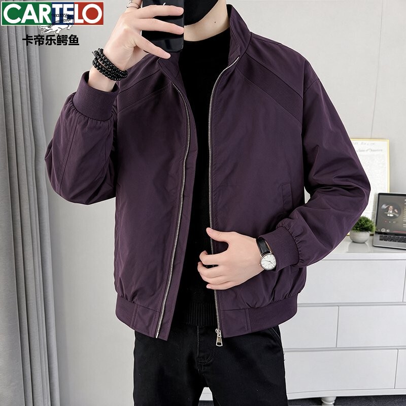 Cartelo Crocodile Stand Collar Jacket Men's 2026 Spring and Autumn New Trendy Jacket Baseball Style Casual Versatile Top