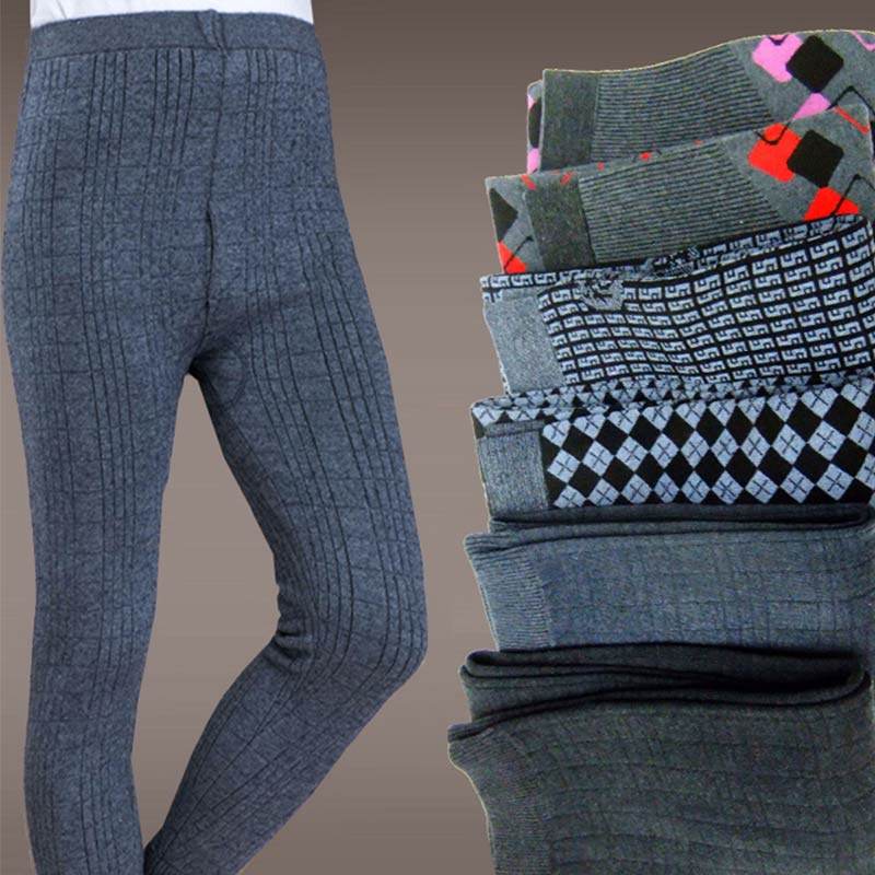 Men and women Double Layer Thickened in Aged Knit Cashmere Pants Sweater Trousers Underpants Warm Pants Wool Pants