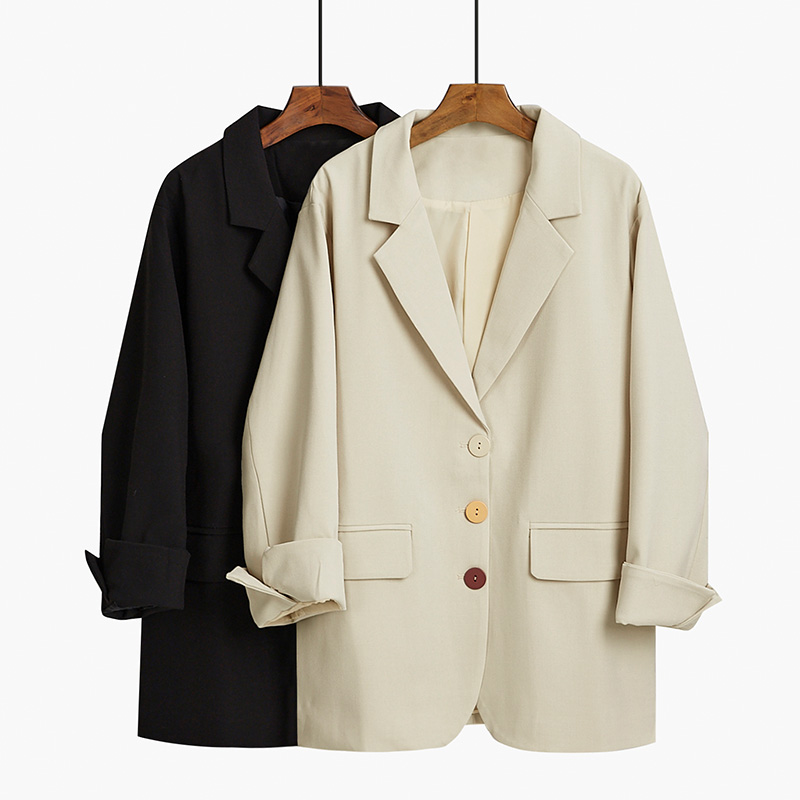 Spot chic net red small suit jacket women's Korean version loose new spring British style black casual suit