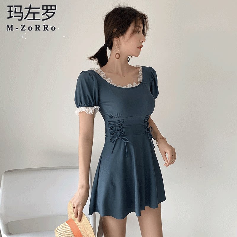 2021 New Days Department cute blue lace foam sleeves Cute Skirt Style Spa With Swimsuit Woman
