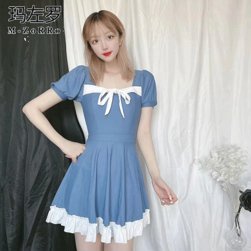 South Korea Ins net red Liveable swimsuit Female Belly Button Slim Conservative Student Professional Skirt Spa Fashion Swimsuit