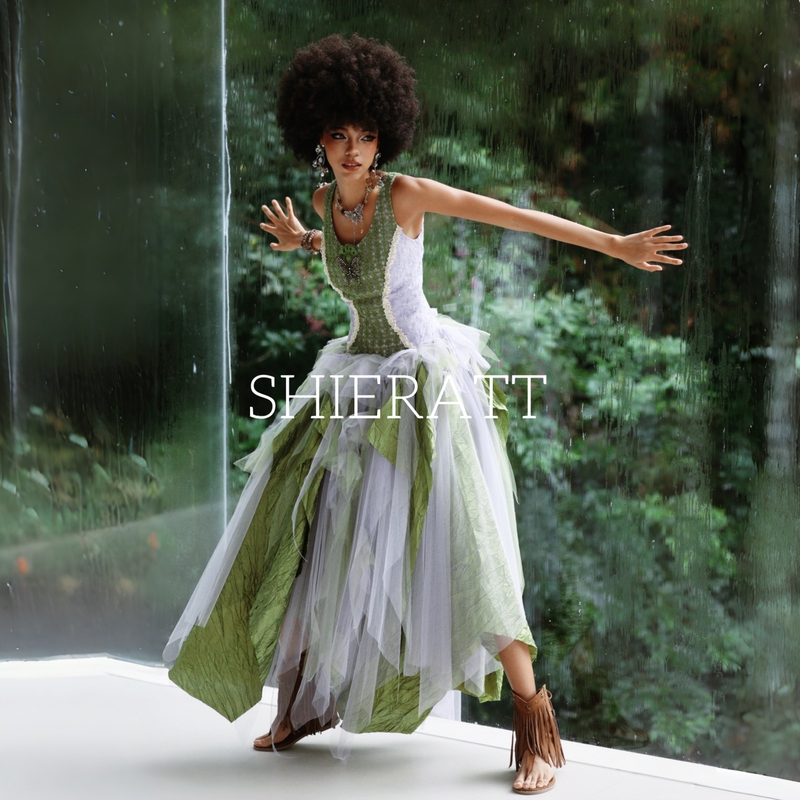 Shieratt【Infp Little Butterfly】Artistic Bohemian Style Lace-Up Vintage Dress Nepalese Embroidered Dress