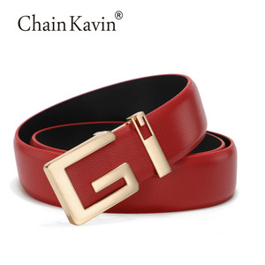 专柜正品G皮带男红色情侣礼盒装