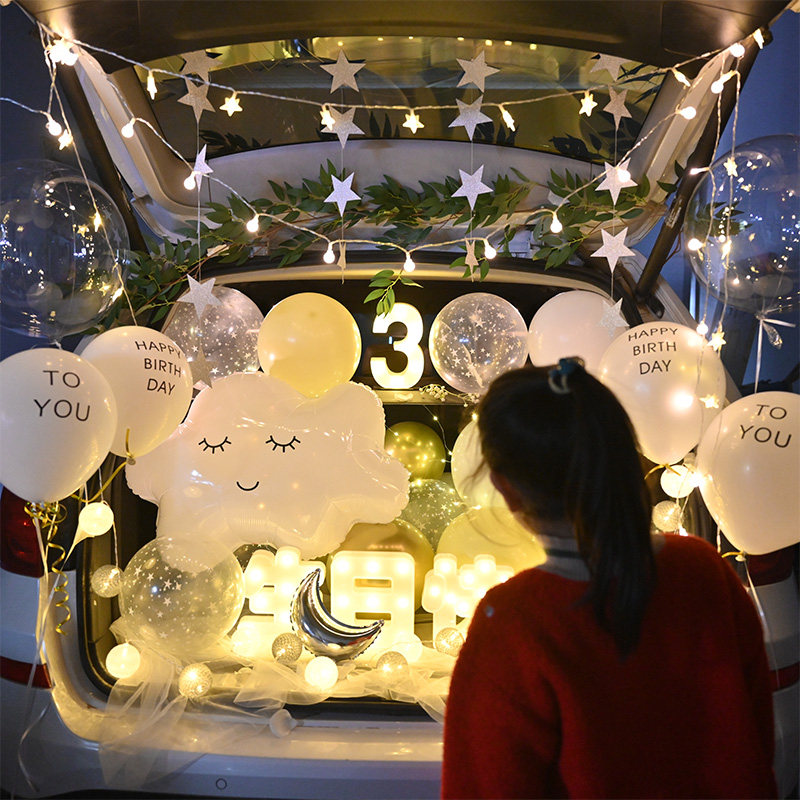 Net Red Car Trunk Surprise Arrangement Children's Daughter Birthday Car Tailbox Decorated Princess Scene Romantic Placement