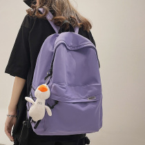 Japanese solid color schoolbag female Korean version of high school students Tide brand backpack male large capacity leisure Harajuku style backpack