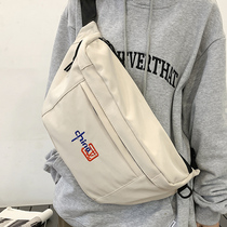 Wang Yibo same running bag shoulder bag mens large capacity canvas shoulder bag mens trendy brand street trend ins chest bag