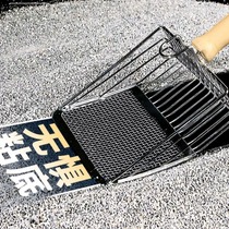 Cat litter shovel two-in-one metal stainless steel fine hole cat poop shovel mineral sand tofu sand mesh shovel large poop shovel artifact