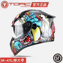 TORC motorcycle helmet full helmet men and women locomotive helmet double lens UV protection large size four seasons racing helmet