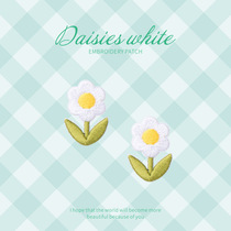 White Flower Embroidery Clothes Lovely Clothes Mobile Bag Decoration Handpaste Dragon Roll Bag Self-Adhesive Patch