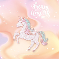 Unicorn embroidery with patch patch clothediy fashion down jacket dragon package decorative sticker