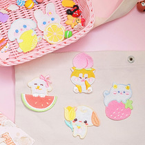 Fruit animal embroidery with rabbit diesel strawberry self-pasted packaged clothesnet decoration patch patch