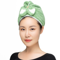 New adult absorbent speed dry soft dry hair cap hit color butterfly knot fresh and cute woman bag headscarf without dropping hair