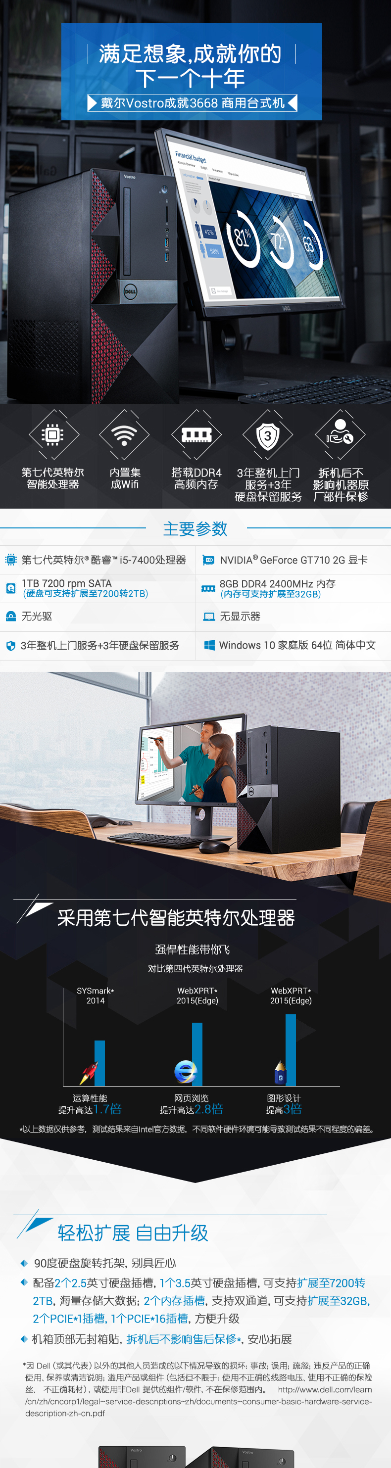 Dell/戴尔 成就3000 3668-3848 i5四核独显8G内存台式电脑主机