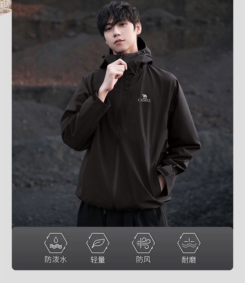 Кофта из флиса 骆驼户外冲锋软壳衣男外套2025年春秋新款防风防泼水运动服夹克女 Camel