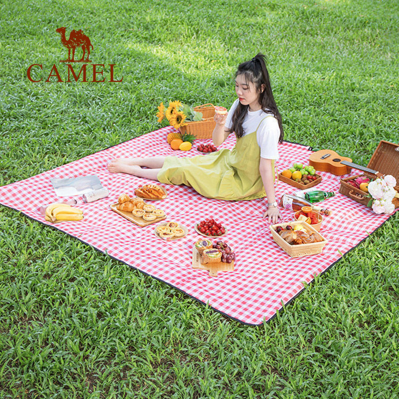 Camel Picnic Mat 2026 Spring Red Plaid Moisture-Proof Mat Outdoor Picnic Camping Mat Tent Mat Beach Mat