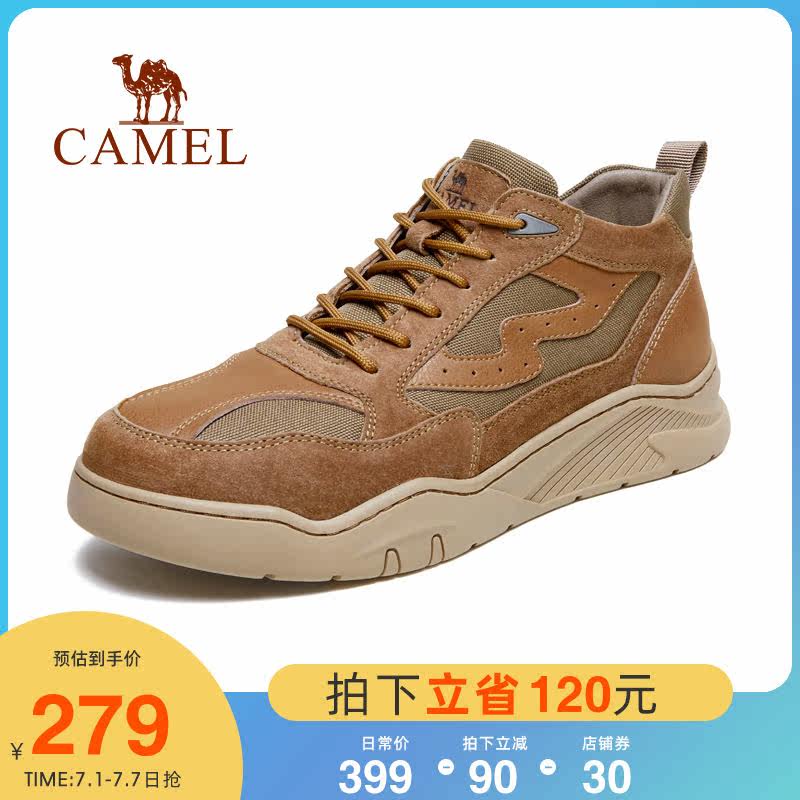 Camel Men's Shoes 2022 Autumn Winter New High Cylinder Board Shoes Men Trends Middle Cylinder Martin Boots Casual Desert Tooling Boots