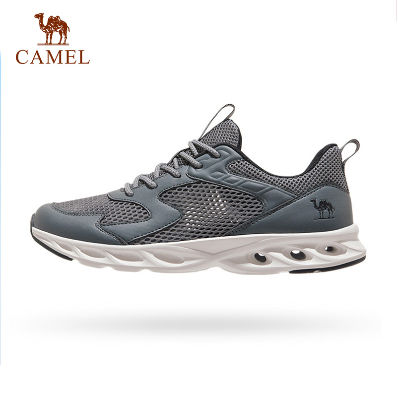 Camel Outdoor Casual Shoes for Men, Summer Mesh Breathable Lightweight Middle-Aged Dad Shoes, Non-Slip Walking Sneakers