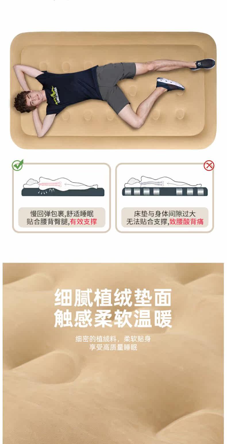 Автоматический портативный надувной матрас в обеденный перерыв для кемпинга, увеличенная толщина     