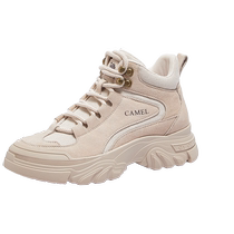 Camel womens shoes 2024 autumn new thick-soled high-top shoes for women increased thick-soled casual dad shoes cotton shoes for women