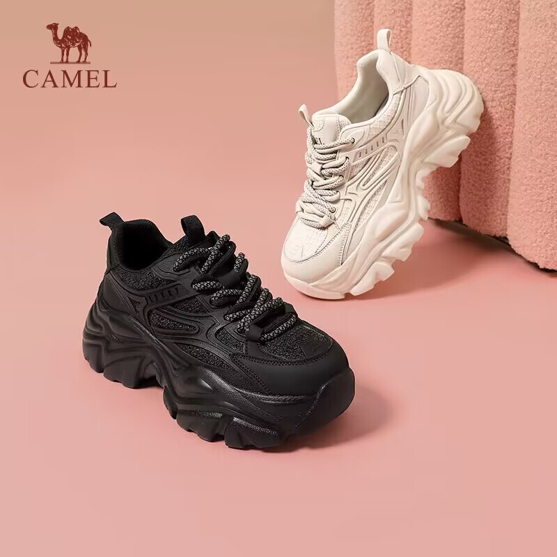 Camel Women's Shoes 2026 Autumn Thick-Soled Dad Shoes Women's Height-Increasing Casual Shoes Retro Black Sneakers Women's Style Camel Women's Shoes 2026 Autumn Thick-Soled Dad Shoes Women's Height-Increasing Casual Shoes Retro Black Sneakers Women's Style