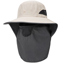 Camel plein air anti-UV soleil protection contre le soleil Été hommes et femmes visage plein de soleil-ombrage du pêcheur chapeau grand chapeau de pêche