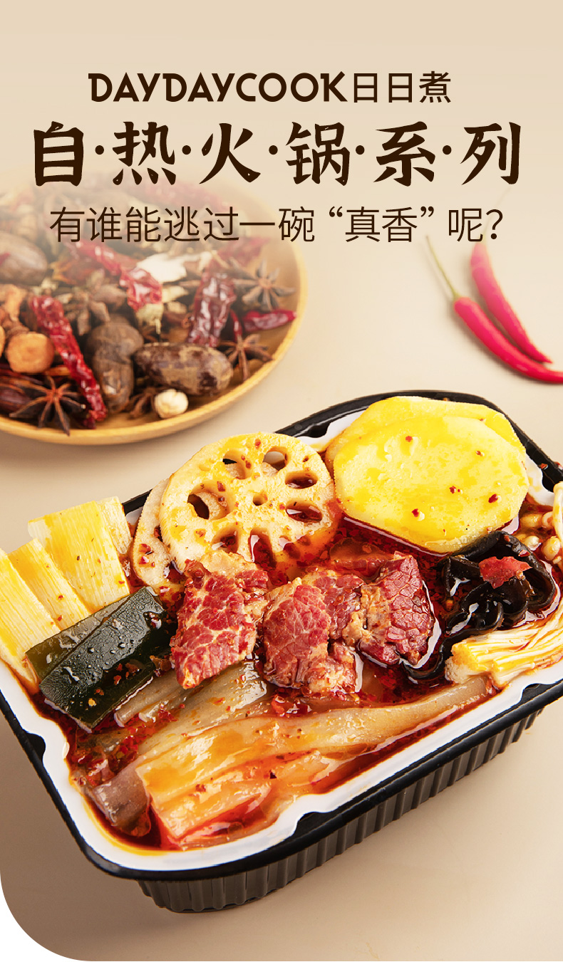 DayDayCook 日日煮 自热牛肉火锅 250g*3盒 天猫优惠券折后￥19.9包邮（￥22.9-3）牛肚火锅同价