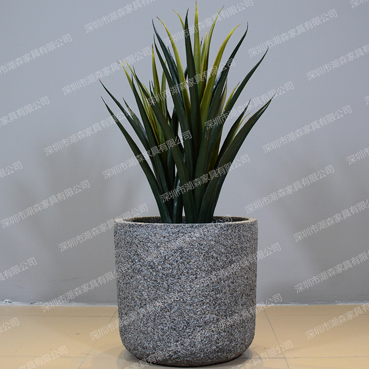 Nordic Minimalist Round Mouth Fiberglass Floor Large Flower Pot Hotel Indoor Green Plant Bush Flower Cylinder Mall Combo Hem