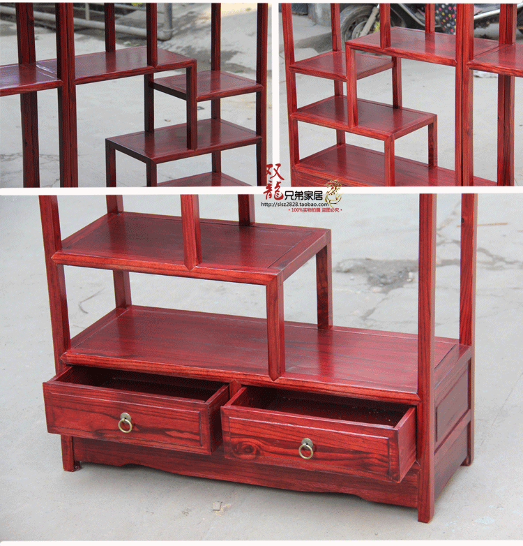 Đồ nội thất cổ Trung Quốc Nhỏ Bo cổ gỗ rắn Hiển thị hẹp Kệ kệ Nhiều nhà thơ giới thiệu đặc biệt - Kệ tủ đựng sách