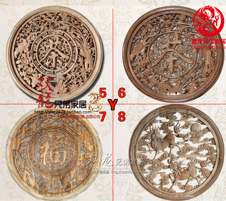 Ming và Triều Đại Nhà Thanh antique trang trí màn hình treo nghiên cứu màn hình phòng khách phong cách Trung Quốc vòng cửa sổ màn hình rắn gỗ màn hình thơm long não Dongyang khắc gỗ