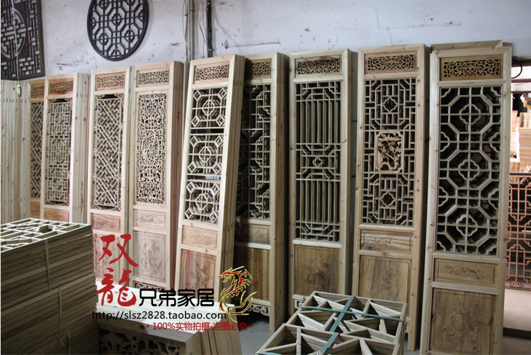 Ming và Triều Đại Nhà Thanh antique trang trí màn hình treo nghiên cứu màn hình phòng khách phong cách Trung Quốc vòng cửa sổ màn hình rắn gỗ màn hình thơm long não Dongyang khắc gỗ