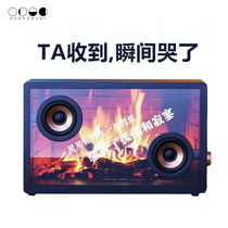 Morrorart suspension lyrics audio transparent display subtitles of wireless Bluetooth speaker magnetic levitation net red home living room surround high sound quality subwoofer super bass retro gift