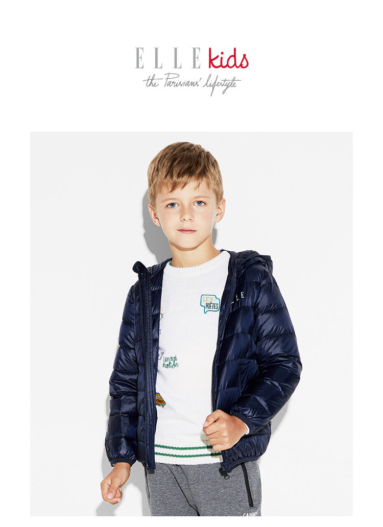 法国  ELLE Kids 男童轻薄羽绒服 90%含绒量 图1